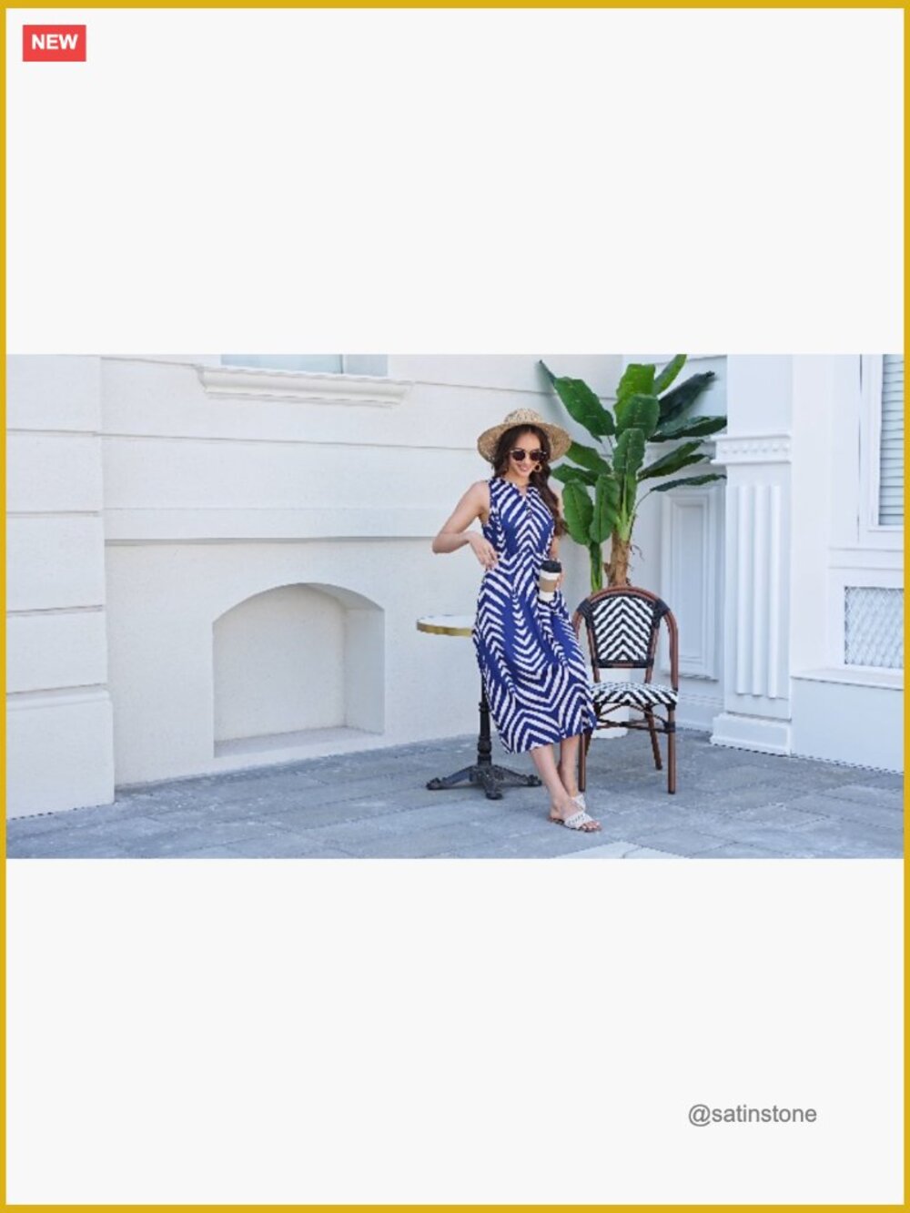 Summer Maxi Dress with Pockets Button Up V-Neck - Picture 7 of 7